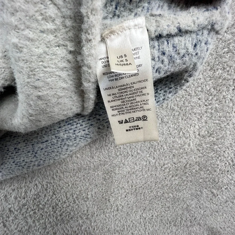 Free People Sweater Womens Small San Vicente Mock Neck Fuzzy Knit Grey Oversized - Picture 11 of 14